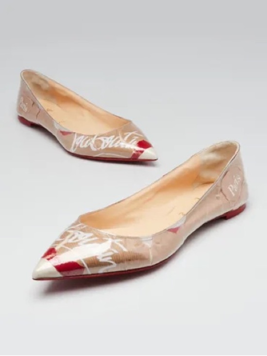 Christian Louboutin Shoes - Christian Louboutin Loubi Kraft PVC Ballalla Point Toe Flats 40